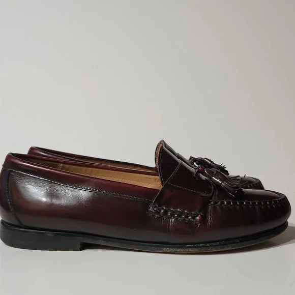 Cole Haan Burgandy Pinch Tassel Moc-Toe Loafers Size 10 - Picture 6 of 15